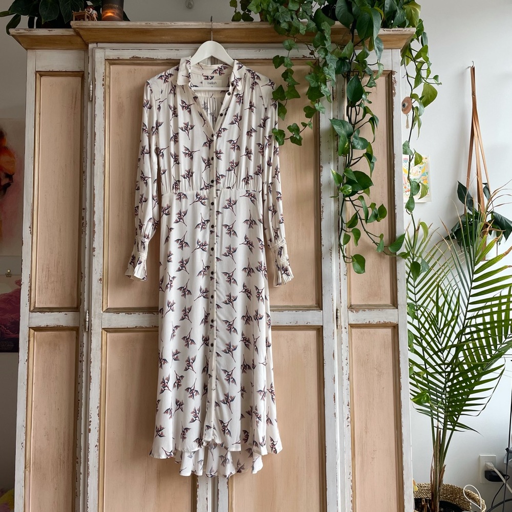 ba&sh white floral midi dress wedding guest